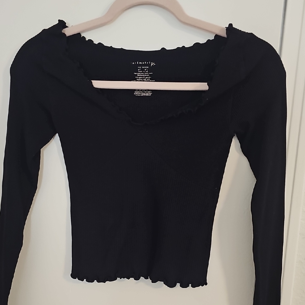 We The Free Black Long Sleeve Top